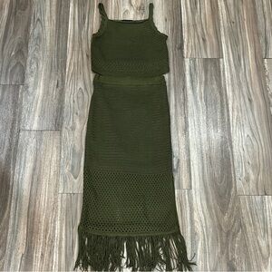 House of Harlow 1960 Olive Knit 2pc Set